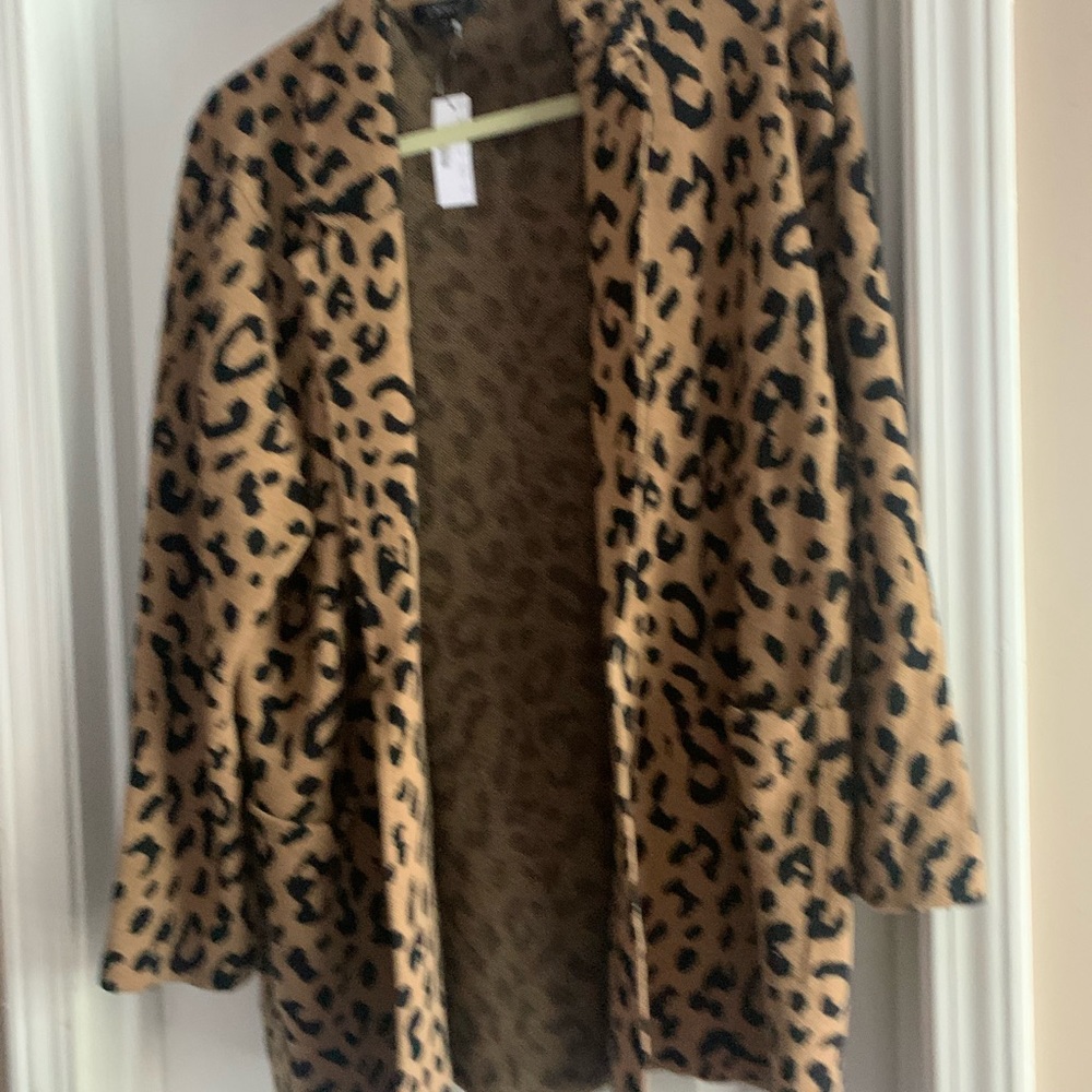 Jcrew XL knit leopard blazer